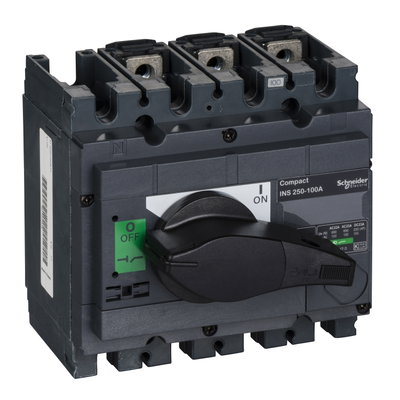 Switch disconnector, Compact INS250-100 , 100 A, standard version with black rotary handle, 3 poles