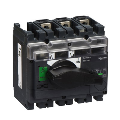 Switch disconnector, Compact INV160, visible break, 160 A, standard version with black rotary handle, 3 poles