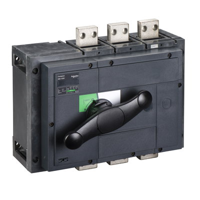 Switch disconnector, Compact INS1250 , 1250 A, standard version with black rotary handle, 3 poles