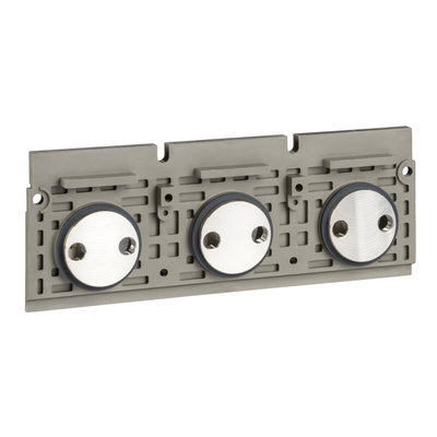 Vertical rear connections, 630 A to 1600 A, fixed circuit breaker, top mounting, 3 poles