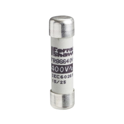 NFC cartridge fuses, Tesys GS, cylindrical 10 mm x 38 mm, fuse type gG, 400VAC, 25 A, without striker