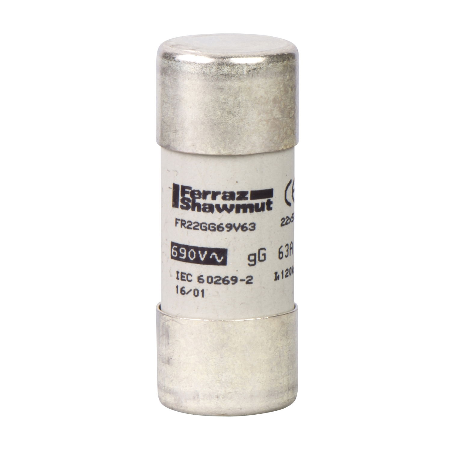 NFC cartridge fuses, Tesys GS, cylindrical, 22 mm x 58 mm, fuse type gG, 690 VAC, 50 A, without striker