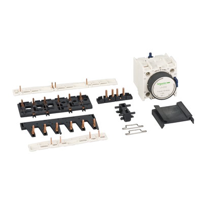Kit for assembling star delta starters, for 3 x contactors LC1D09-D38 star smaller, with time delay block