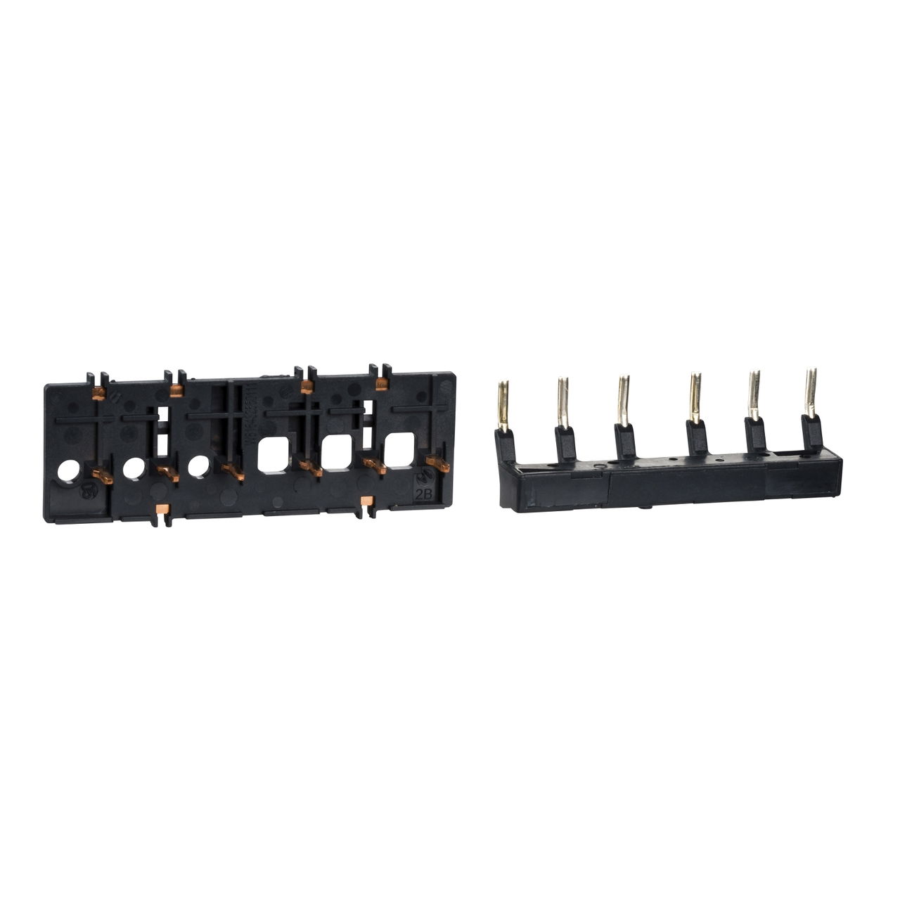 Set of parallel and inversing busbars, for 3P reversing contactors assembly with GV2RS, LC1D09-D38 lugs terminals