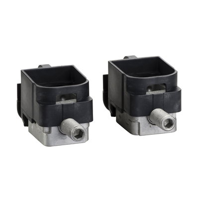 Steel bare cable connectors, ComPact NSX, for 1 cable 1.5 to 95 mm², 160 A, set of 2 parts