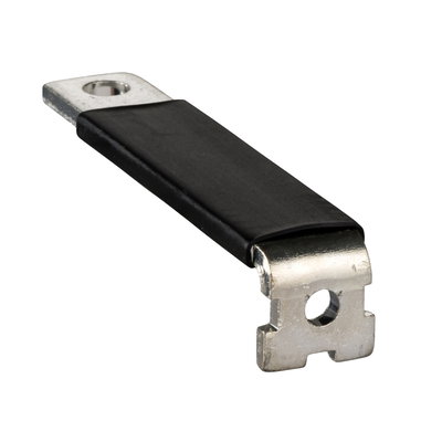 Long insulated right angle terminal extensions for plug-in base, ComPact NSX 100/160/250, set of 2 parts