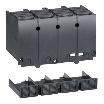 Terminal shield, ComPact NSX100/160/250 DC, upstream and downstream, 4P, 3 poles in series