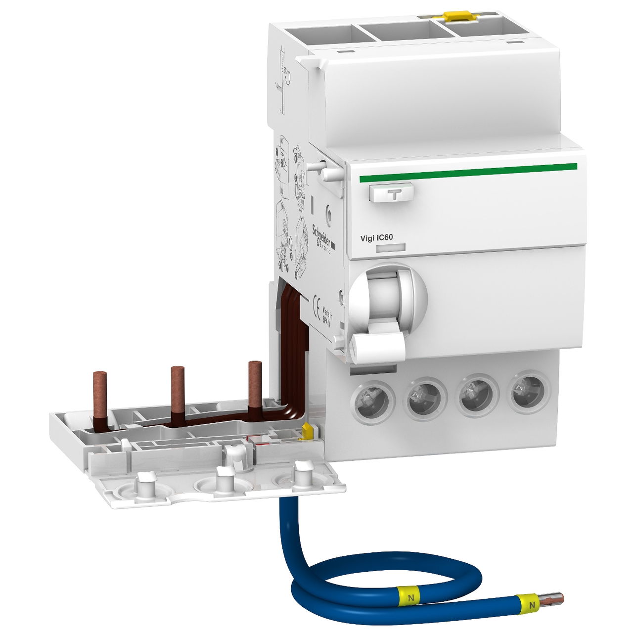 Vigi iC60 - earth leakage add-on block - 3P + N - 63A - 30mA - A type