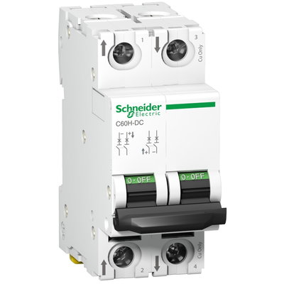 Miniature circuit breaker - C60H - 2 poles - 4 A - C curve
