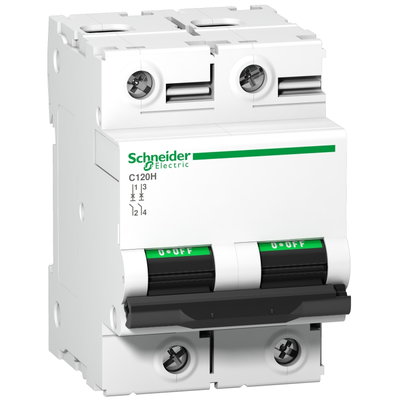 Miniature circuit-breaker, Acti9 C120H, 2P, 125 A, C curve, 15000 A (IEC 60898-1), 15 kA (IEC 60947-2)
