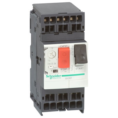 Motor circuit breaker, TeSys GV2, 3P, 1.6-2.5 A, thermal magnetic, spring terminals