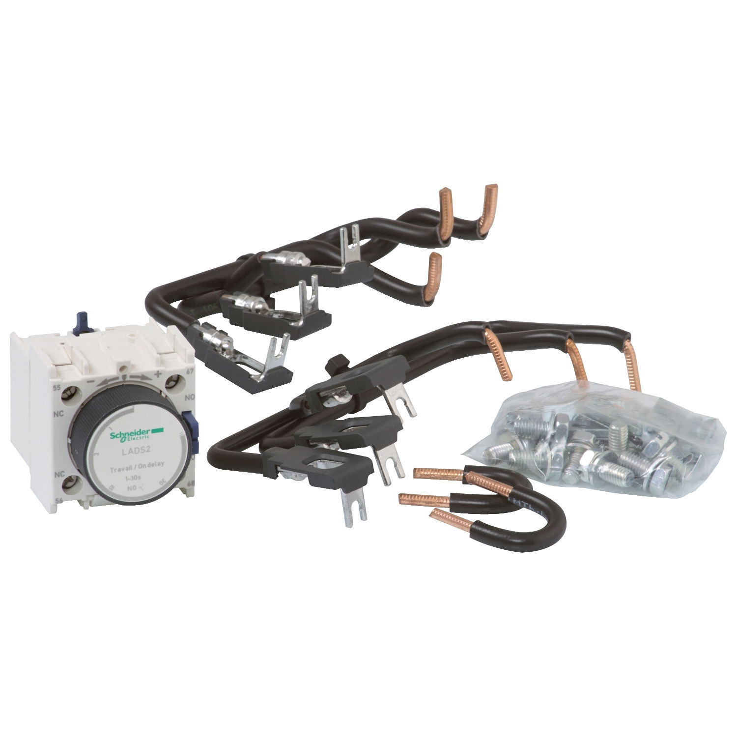 Kit for assembling star delta starters, for 3 x contactors LC1D40-D50, with time delay block