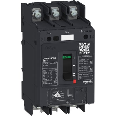 TeSys GV4 - magnetic circuit breaker - 80A 3P - with compression lug
