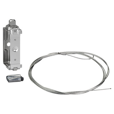 Spring fixing bracket, Canalis KBA, 25 A and 40 A, suspended by 3m of cable with lock, galvanized version
