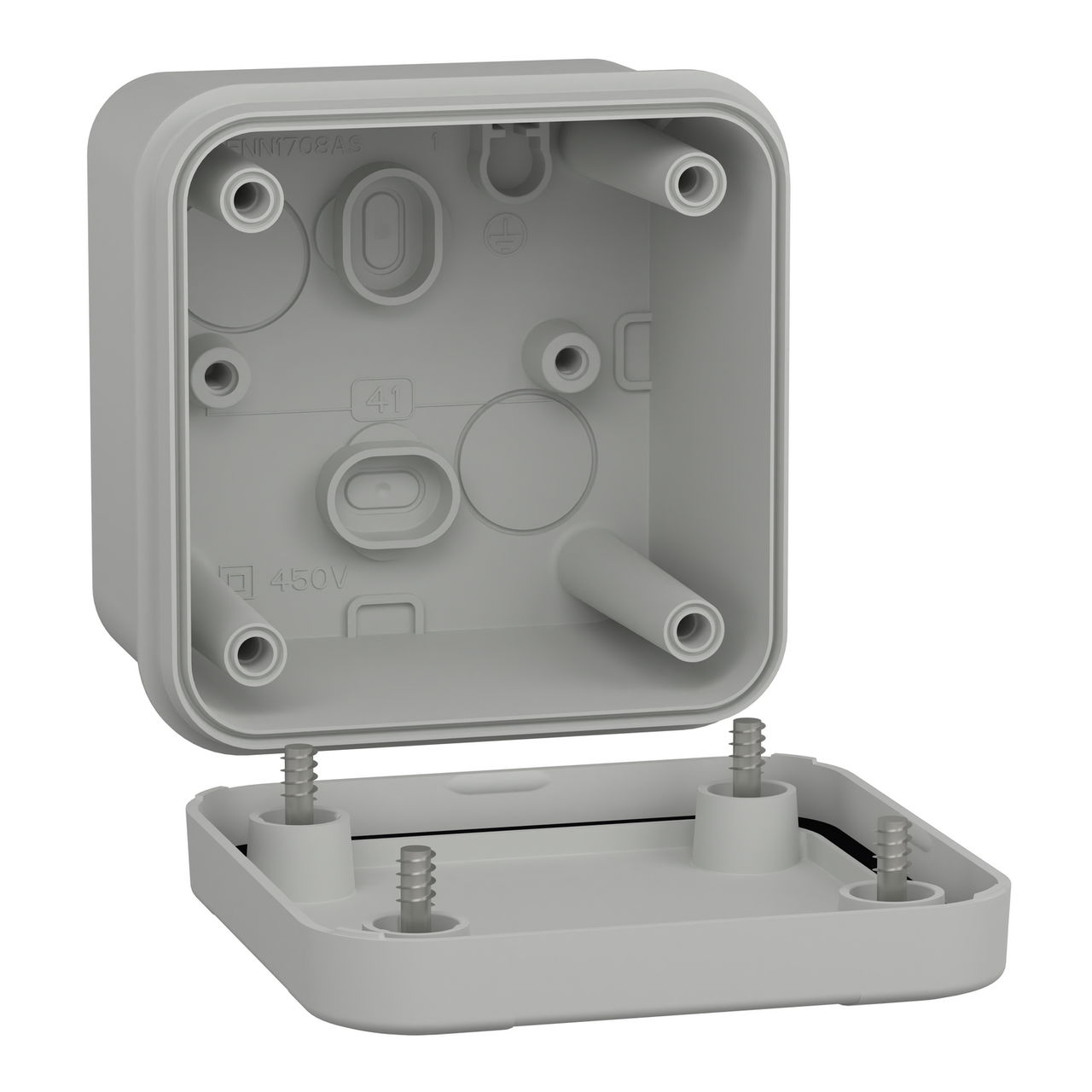ABS box IP66 IK07 RAL7035 Int.H65W65D45 Ext.H74W74D56 Opaque cover H10 – Image 2 of 3