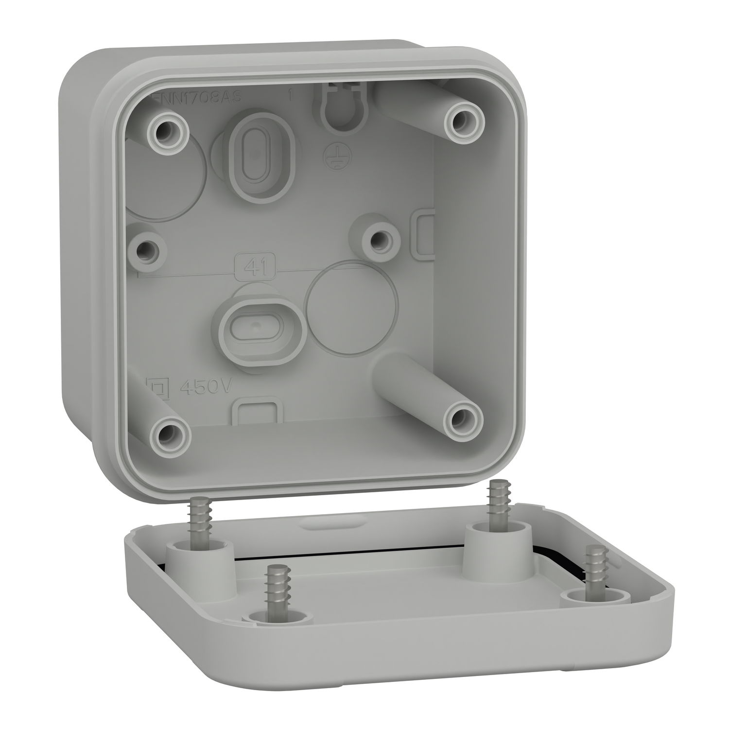 ABS box IP66 IK07 RAL7035 Int.H65W65D45 Ext.H74W74D56 Opaque cover H10 – Image 2 of 3