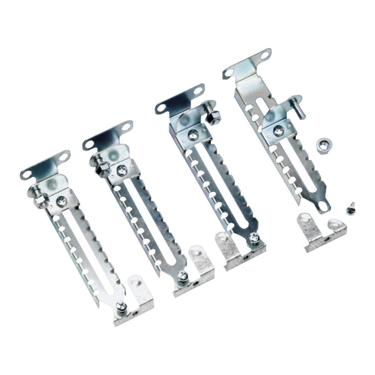 Set of 4 step slides made of treated steel, D400mm