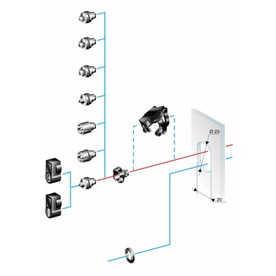 5mm double bar insert for large escucheon (without handle)