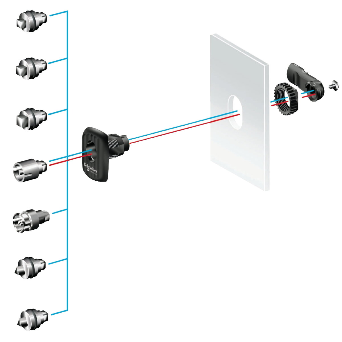 "Square lock insert 5mm for PanelSeT S3D encl."