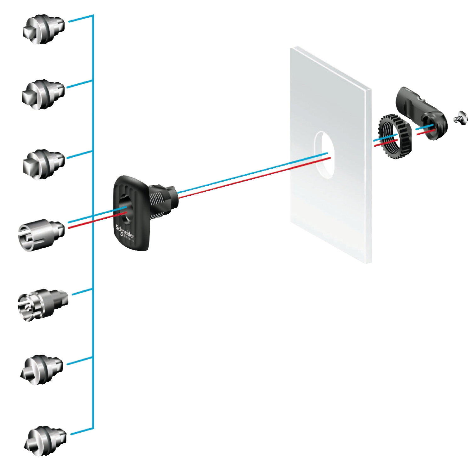 "Square lock insert 5mm for PanelSeT S3D encl."
