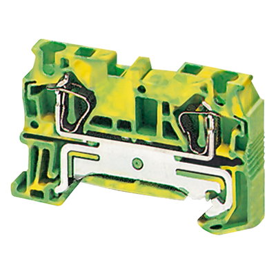 SPRING TERMINAL, PROTECTIVE EARTH, 2 POINTS, 4MM², GREEN-YELLOW