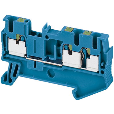 PUSH-IN TERMINAL, FEED THROUGH, 3 POINTS, 2,5MM², BLUE