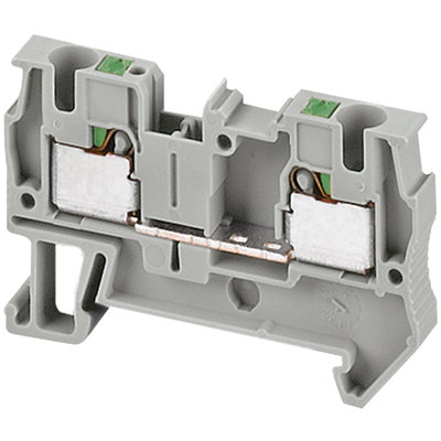 PUSH-IN TERMINAL, FEED THROUGH, 2 POINTS, 4MM², GREY