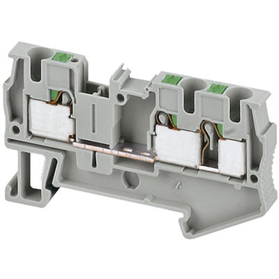 PUSH-IN TERMINAL, FEED THROUGH, 3 POINTS, 4MM², GREY