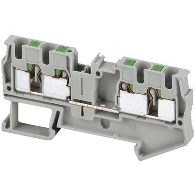 PUSH-IN TERMINAL, FEED THROUGH, 4 POINTS, 4MM², GREY