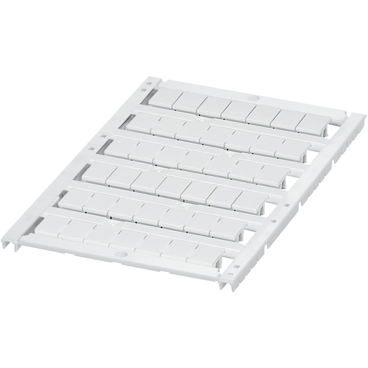 Tarjeta de marcado con 6 tiras, 8mm, sin imprimir, 42 caracteres, blanca