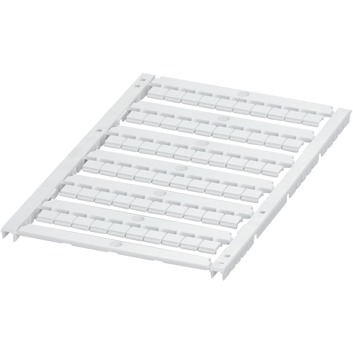 Tarjeta de marcado plana, con 6 tiras, 6mm, sin imprimir, 60 caracteres, blanca