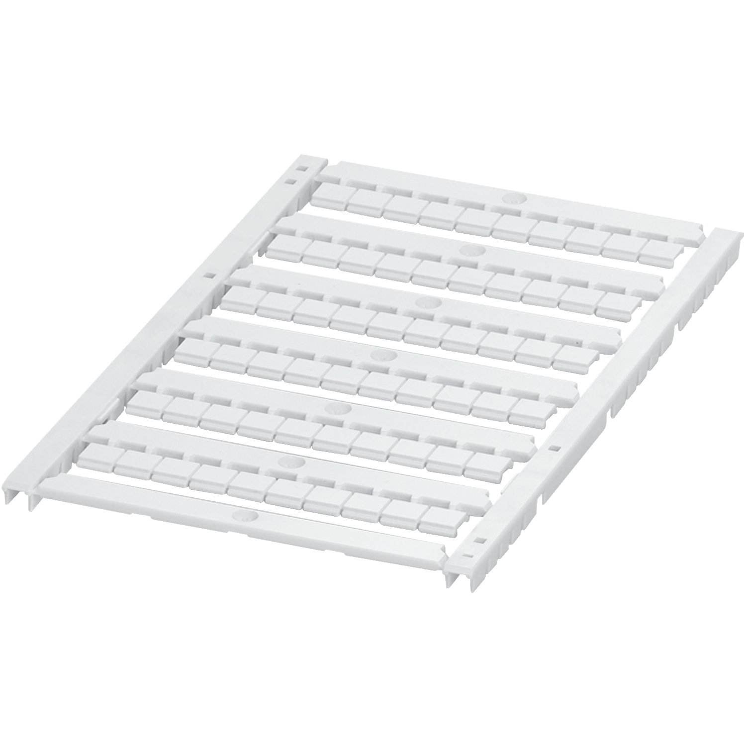 Tarjeta de marcado plana, con 6 tiras, 6mm, sin imprimir, 60 caracteres, blanca