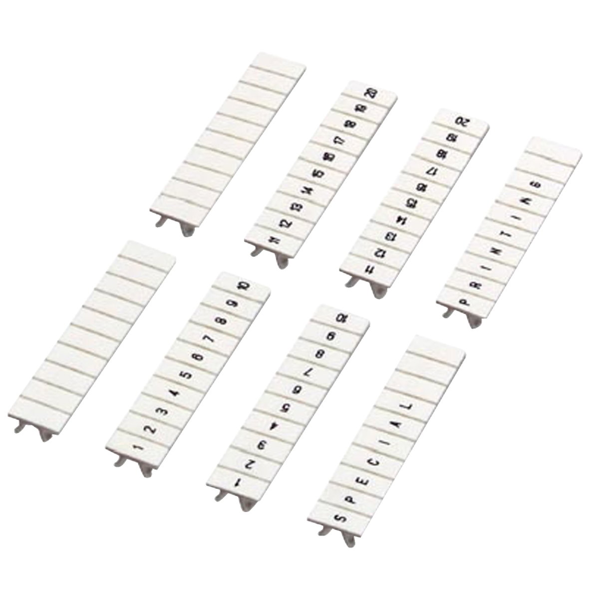 Tira de marcado, 5mm, 10 caracteres de 21 a 30, impreso horizontalmente, blanco