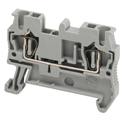 Bladfj plint 2 pol 2,5mm² grå