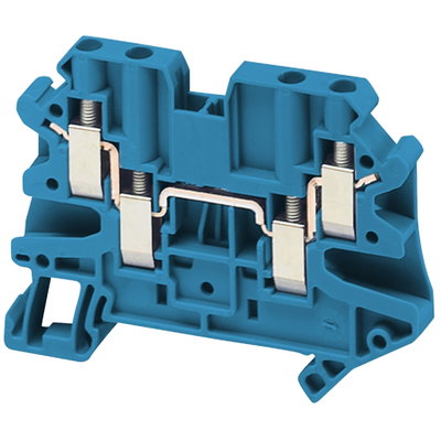 SCREW TERMINAL, FEED THROUGH, 4 POINTS, 4MM² , BLUE