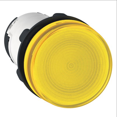 Harmony XB7, Monolithic pilot light, plastic, yellow, Ø22, plain lens for BA9s bulb, <= 250 V
