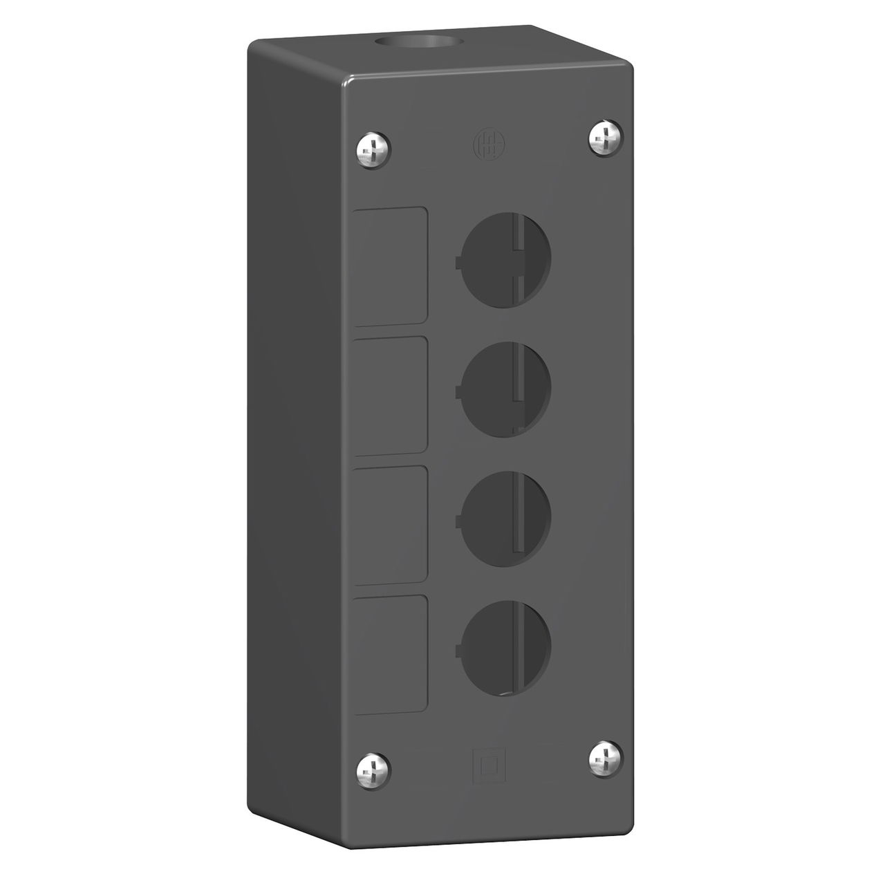 Empty control station-severe environments-black-4 cut-outs-4 vertical openings