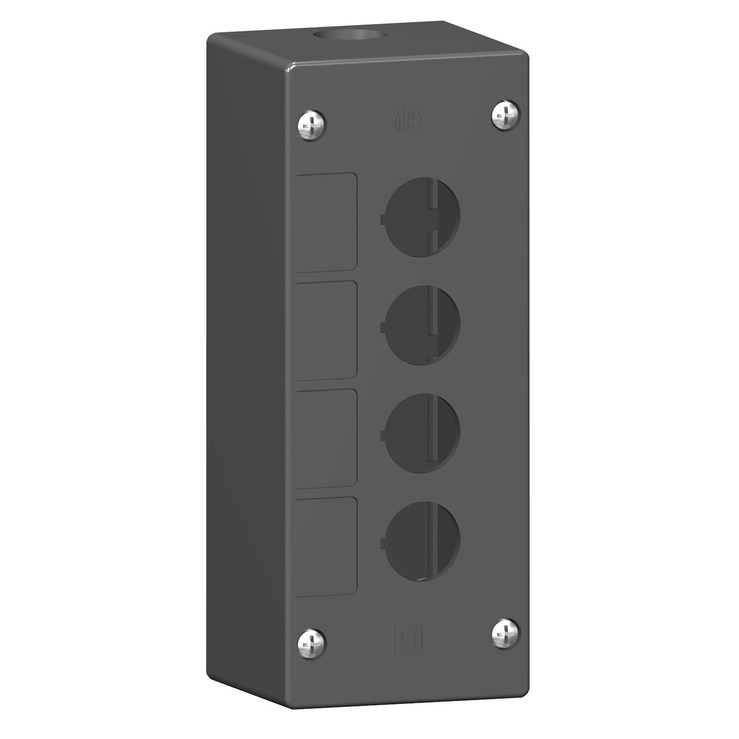 Empty control station-severe environments-black-4 cut-outs-4 vertical openings