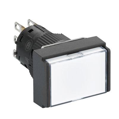 Rectangle white illuminated pushbutton Ø16-flush springreturn-24 VDCpolarised1CO
