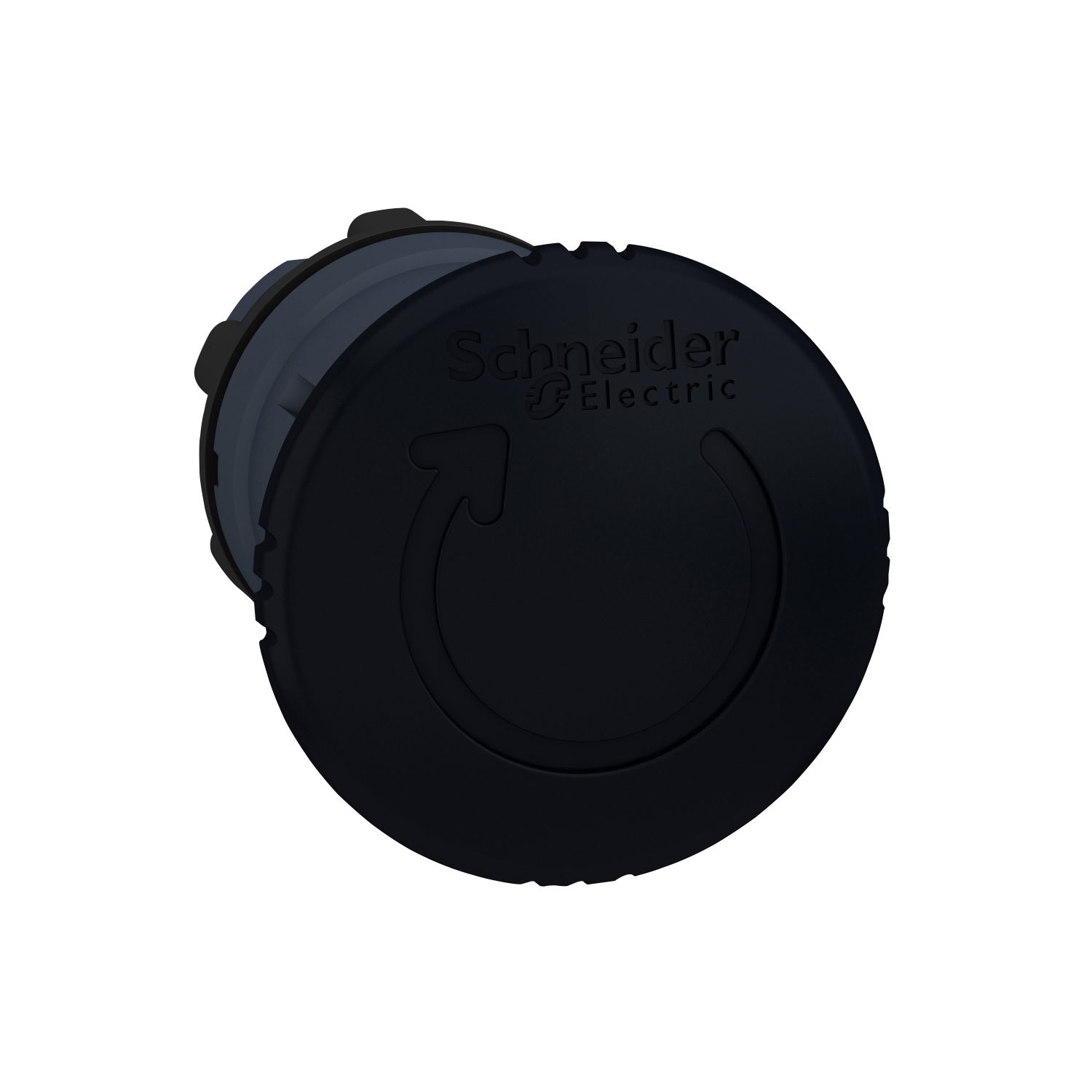 Black Ø40 mushroom pushbutton head Ø22 latching turn release