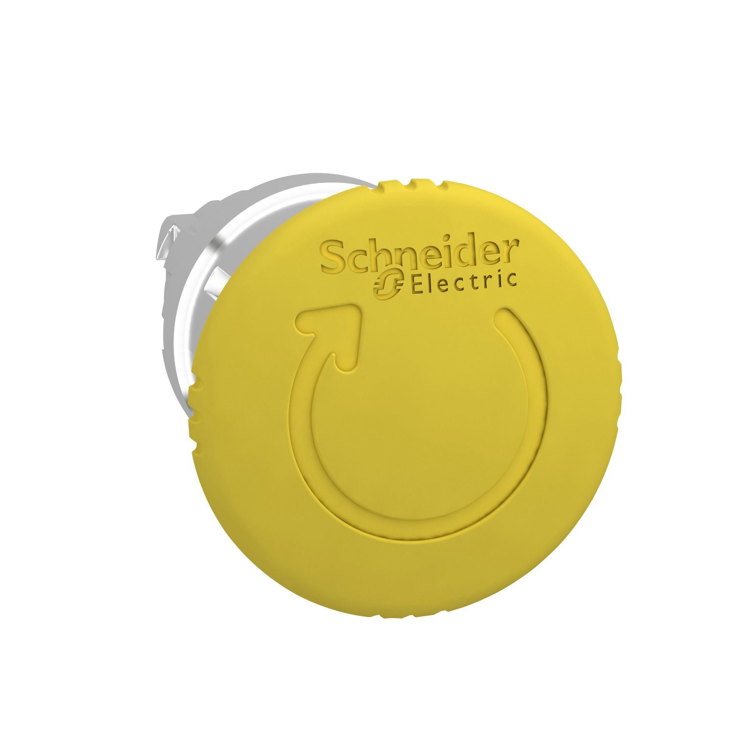 Yellow Ø40 mushroom pushbutton head Ø22 latching turn release