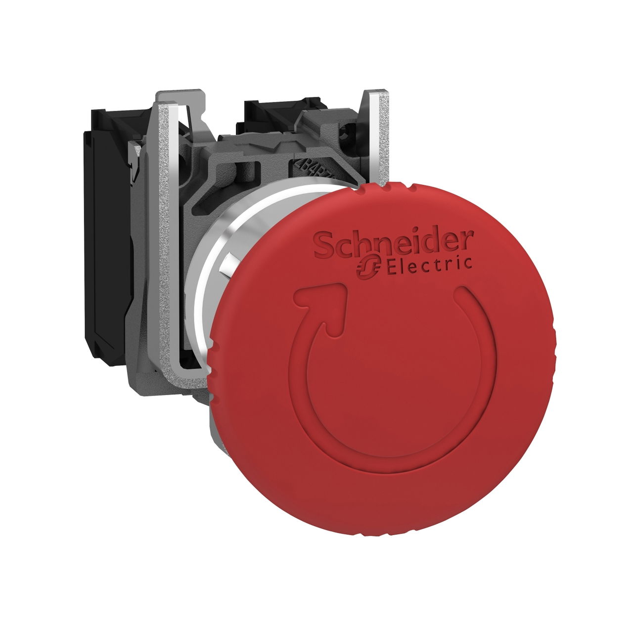 Red Ø40 Emergency stop, switching off Ø22 latching turn release 2NC+1NO