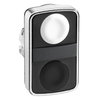 White flush/black flush double-headed pushbutton Ø22 unmarked