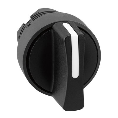 Black selector switch head Ø22 3-position spring return