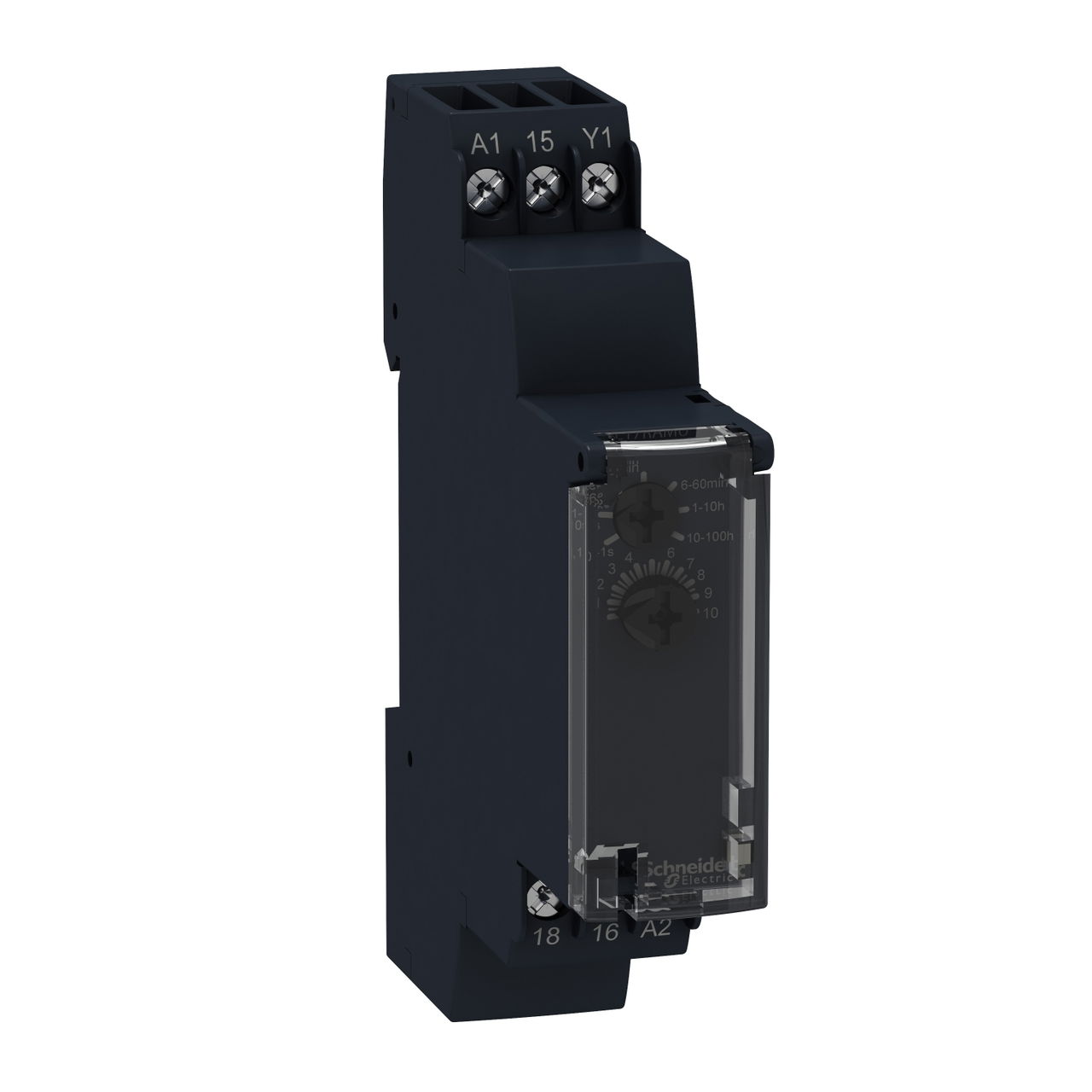 Modular timing relay, 8 A, 1 CO, 1 s..100 h, on delay, 24...240 V AC