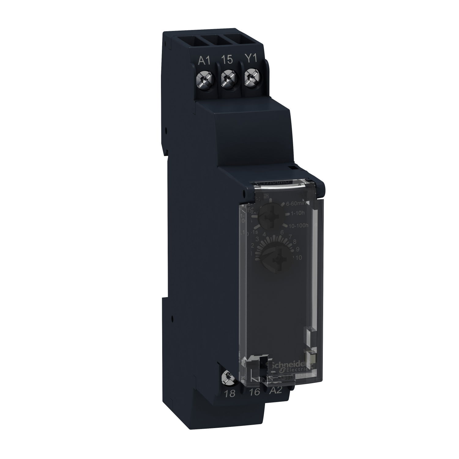 Modular timing relay, 8 A, 1 CO, 1 s..100 h, on delay, 24...240 V AC