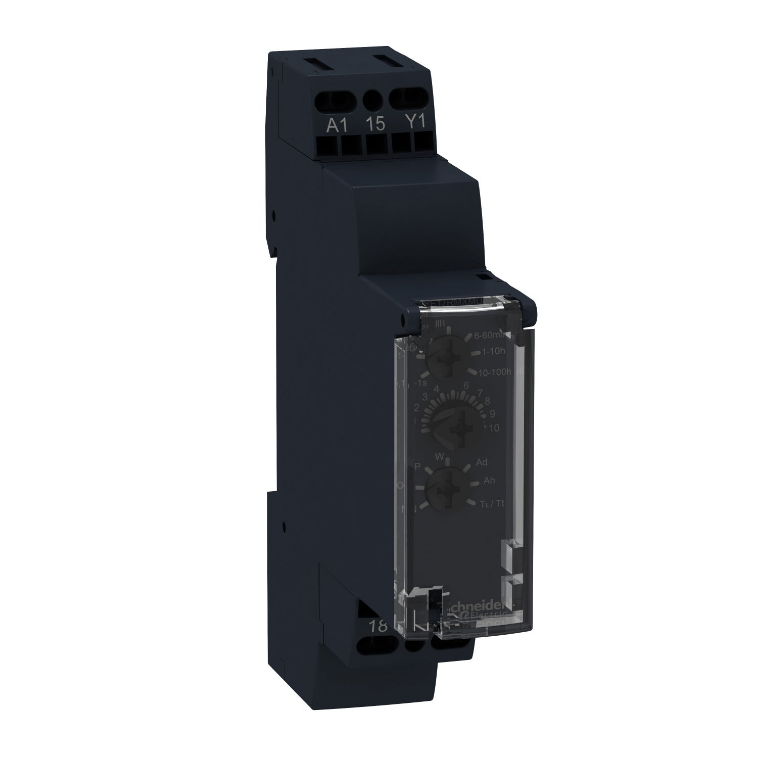 Modular timing relay, 8 A, 1 CO, 1 s..100 h, time delay, 12...240 V AC/DC