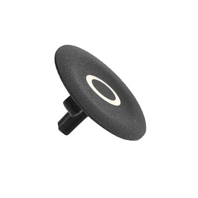Black cap marked O for circular pushbutton Ø22