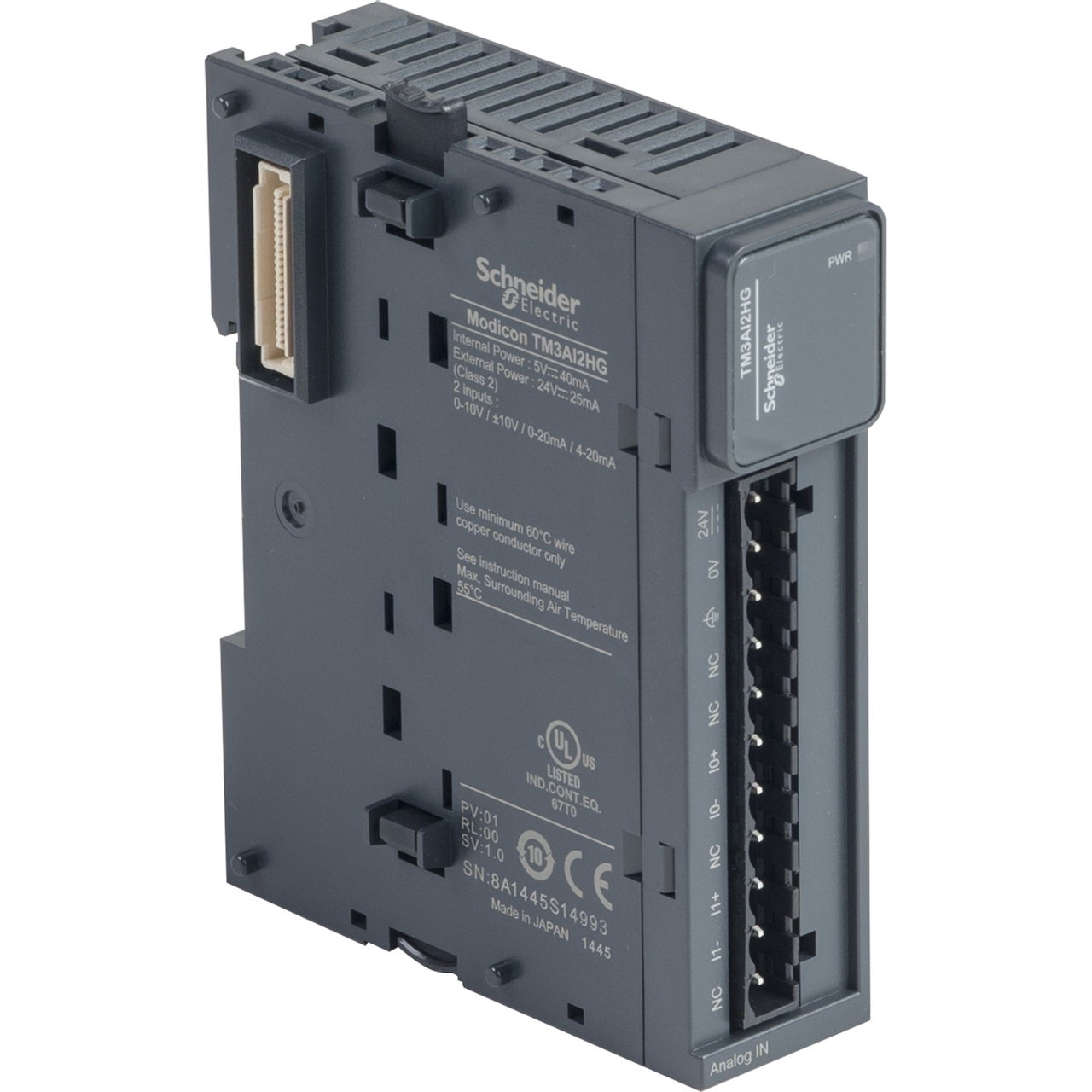 Modicon TM3 - 2 analog inputs high resolution (spring) 24Vdc