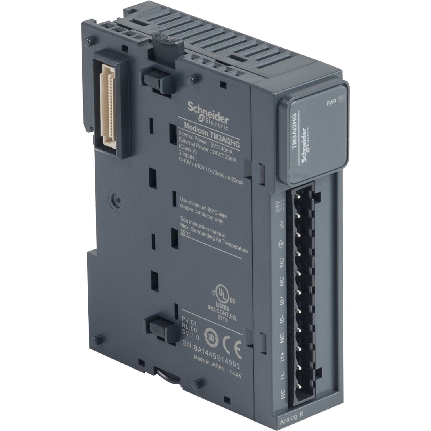 Modicon TM3 - 2 analog inputs high resolution (spring) 24Vdc